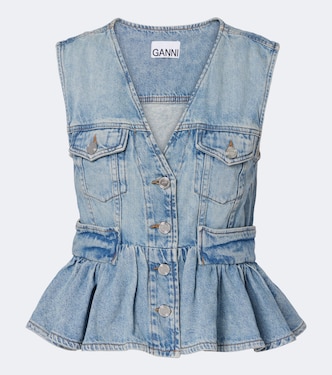 Peplum denim top | Ganni