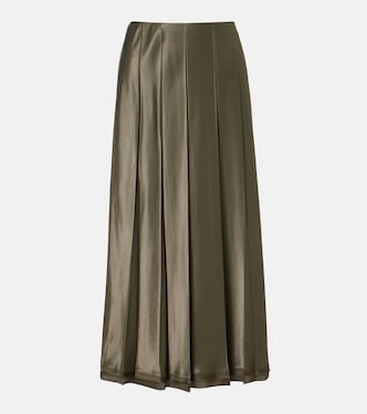 Plissierter Midirock aus Satin | Vince