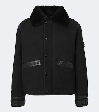 Ghost shearling-trimmed suede jacket | Stone Island