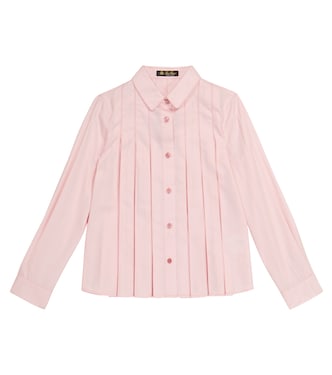 Ambre pleated cotton and silk blouse | Loro Piana Kids