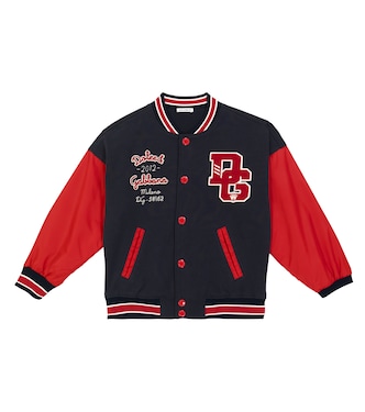 Printed cotton-blend varsity jacket | Dolce&Gabbana Kids