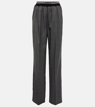 Logo wide-leg checked pants | Miu Miu