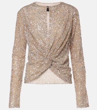 Noa sequined cutout top | Costarellos