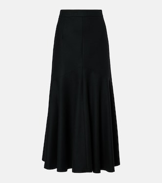 Falda peplum midi de mezcla de lana | Patou