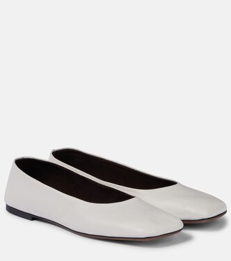 Square leather ballet flats | The Row