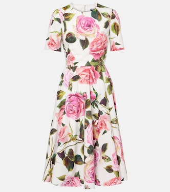 Bedrucktes Midikleid aus Baumwolle | Dolce&Gabbana