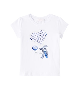 Printed cotton-blend jersey T-shirt | Monnalisa