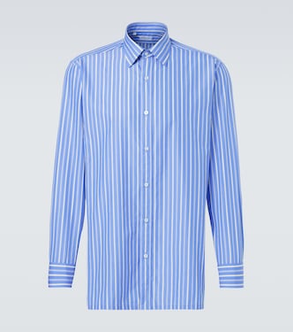 Striped cotton poplin shirt | Charvet