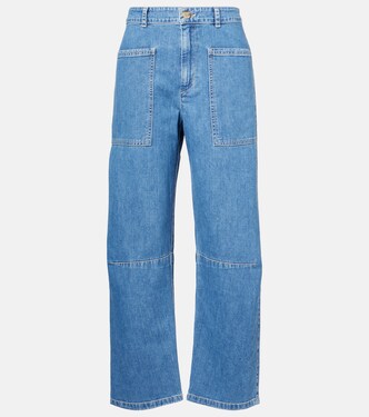 Farah cropped barrel-leg jeans | Velvet