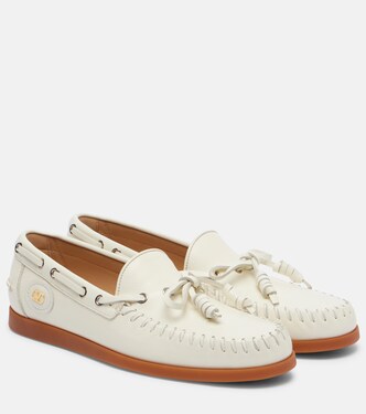 Palm Avenue VLogo leather boat shoes | Valentino Garavani