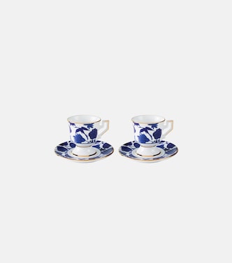 Wildbird Blu set of 2 espresso cups and saucers | La DoubleJ