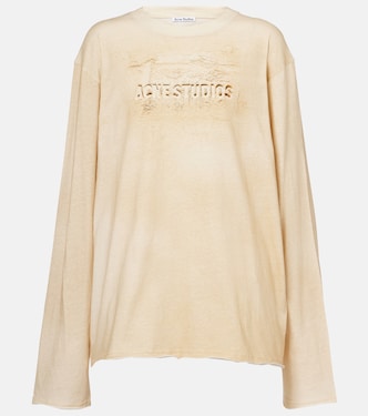 Logo distressed cotton jersey T-shirt | Acne Studios