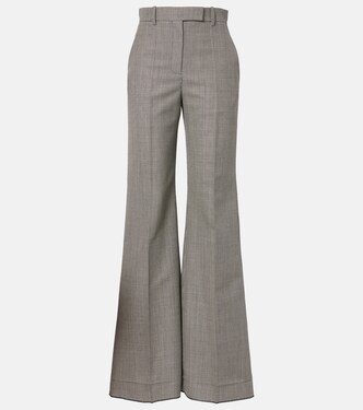 Pantalones anchos de lana y mohair a cuadros | Valentino