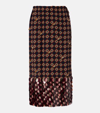Printed sequined silk midi skirt | Dries Van Noten