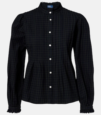 Checked ruffled cotton shirt | Polo Ralph Lauren