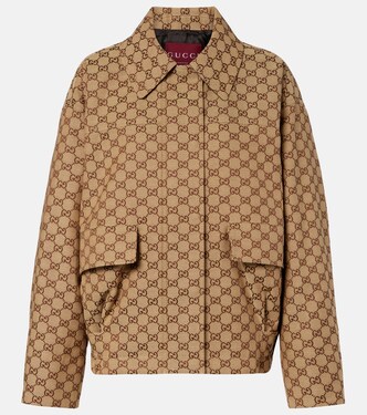 GG Canvas leather bomber jacket | Gucci