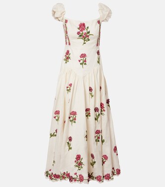 Siembra embroidered linen maxi dress | Agua by Agua Bendita