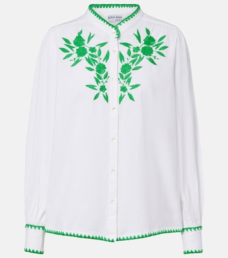 Embroidered cotton and linen shirt | Juliet Dunn