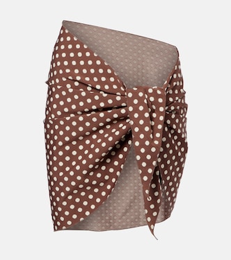 Draped polka-dot beach cover-up | Montce