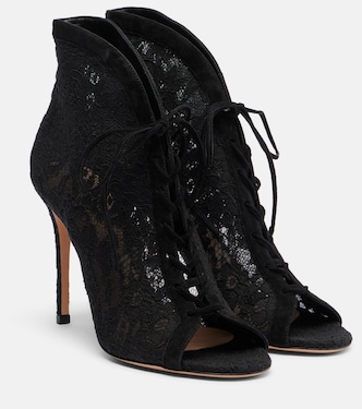 Suede-trimmed lace pumps | Gianvito Rossi