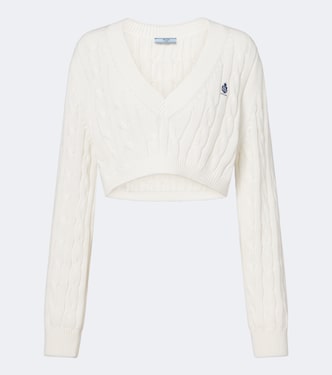 Cable-knit cotton sweater | Prada