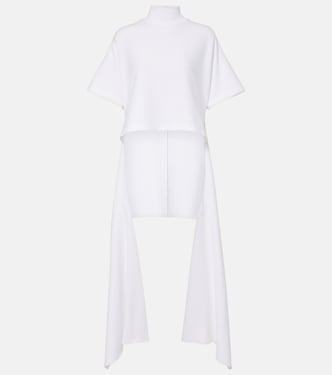 Asymmetric cotton-blend jersey T-shirt | Alaïa