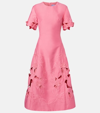 Caroline laser-cut midi dress | Leo Lin