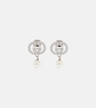 Interlocking G embellished drop earrings | Gucci