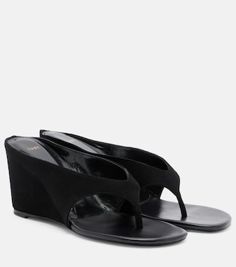 Yaga leather wedge thong sandals | JUDE