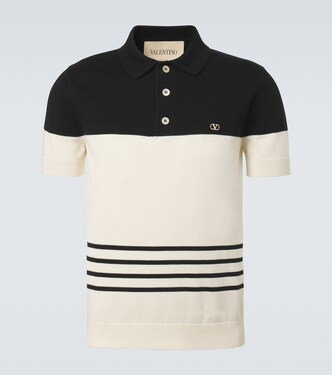 Pullover polo VLogo in cotone a righe | Valentino