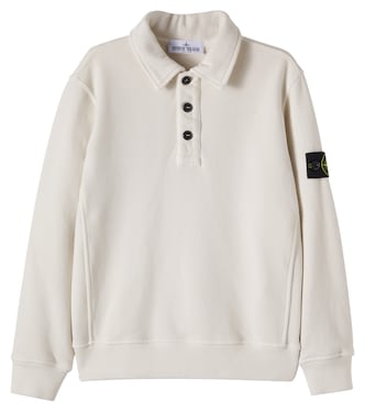 Compass cotton jersey polo sweater | Stone Island Junior