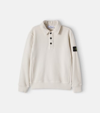 Compass cotton jersey polo sweater | Stone Island Junior
