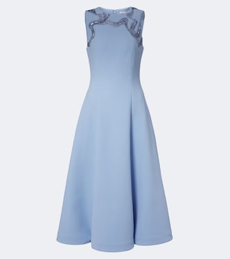 Vestido midi Aylin de crepé adornado | Rebecca Vallance