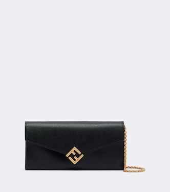 FF Diamonds leather wallet on chain | Fendi