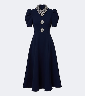 Verziertes Midikleid Crown Jewel aus Crêpe | Rebecca Vallance