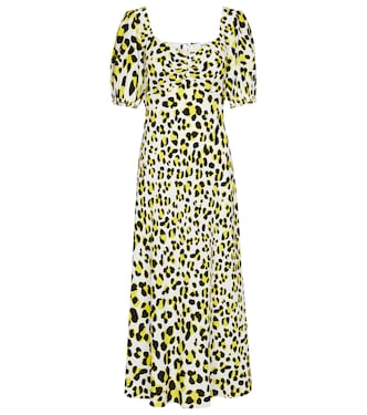 Robe midi Jade en crêpe à motif léopard | Diane von Furstenberg