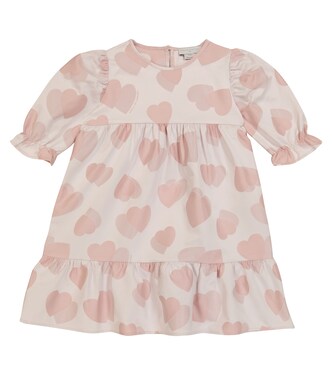 Heart cotton-blend jacquard dress | Stella McCartney Kids