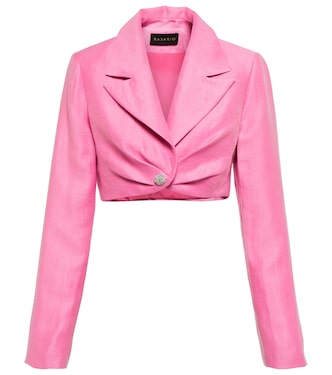 Linen-blend cropped jacket | Rasario