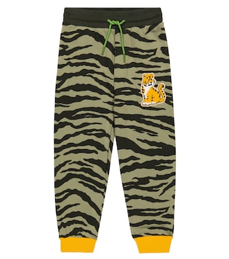 Tiger-print cotton jersey sweatpants | Kenzo Kids