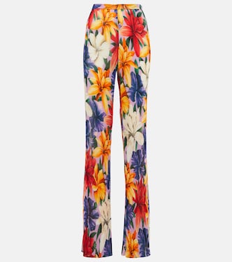 Pantalon droit à taille haute à fleurs | Etro