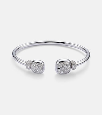 Nudo 18kt white gold bracelet with diamonds and topaz | Pomellato