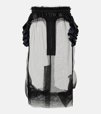 Ruffle-trimmed tulle midi skirt | Maison Margiela