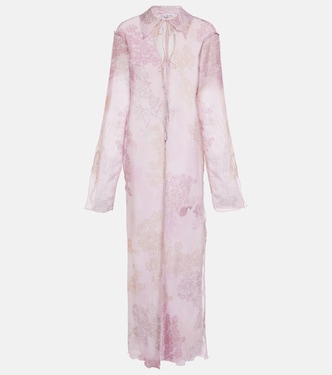   Midikleid aus Baumwolle und Seidenchiffon | Acne Studios