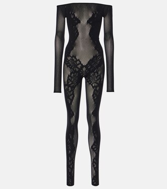 Open-knit lace-trimmed jumpsuit | Wolford