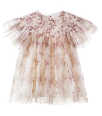 Carla floral ruffled tulle top | C'era Una Volta