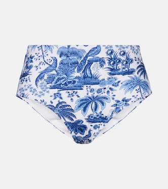 Devon printed high-rise bikini bottoms | Staud