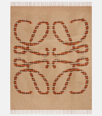Anagram checked wool and cashmere blanket | Loewe
