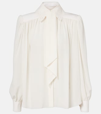 Scarf-detail silk crêpe de chine blouse | Chloé