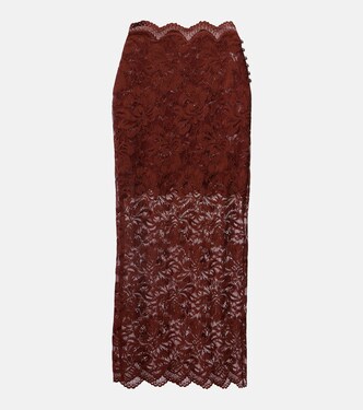 Floral lace midi skirt | Rabanne