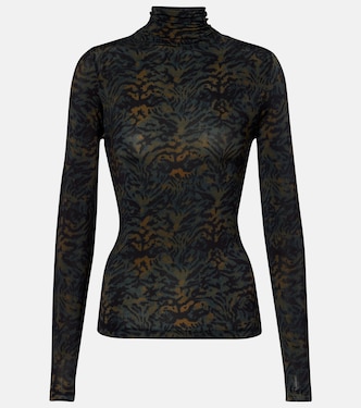 Aurelia printed jersey turtleneck top | Ulla Johnson